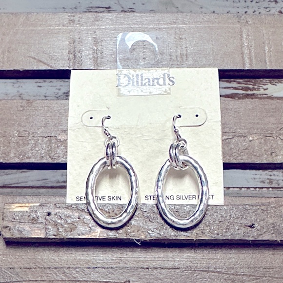 Dillards Jewelry - Dillards Sterling silver brand new oval rings drop connecting circle earring